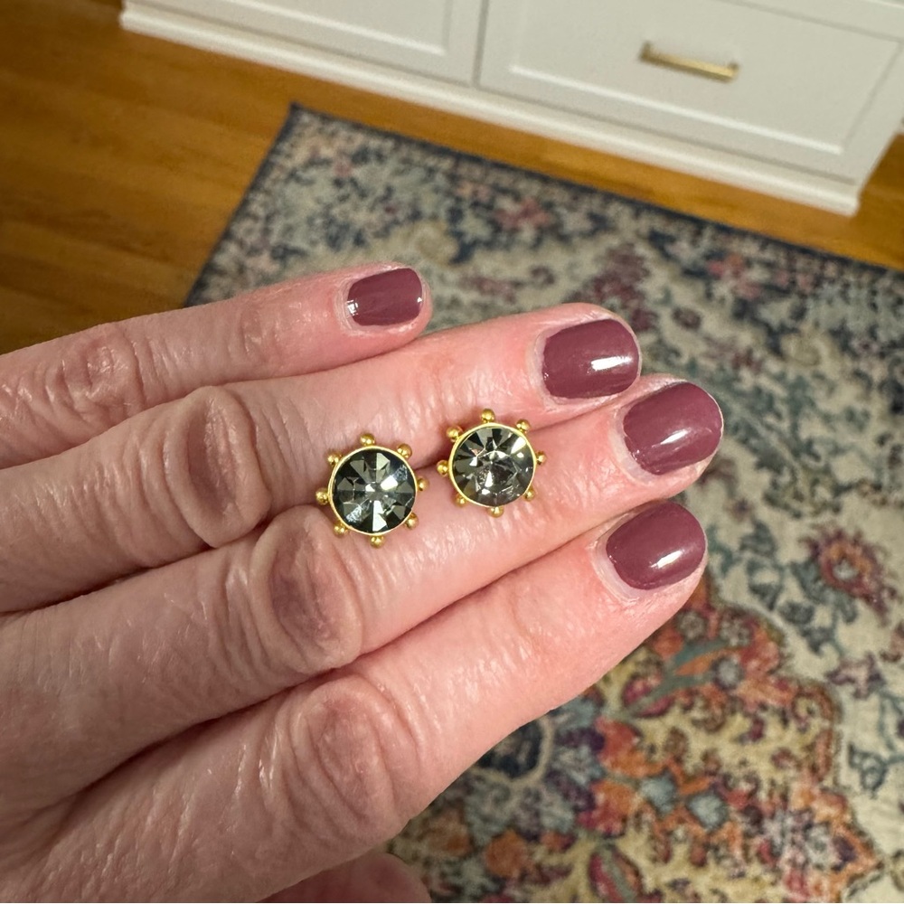 KATE SPADE Gold and Green Flying Colors Stud Earrings